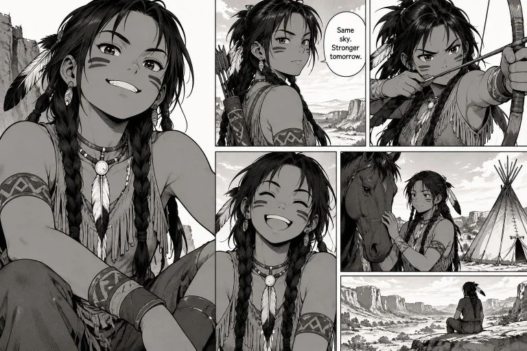 Manga Style Native American Tomboy