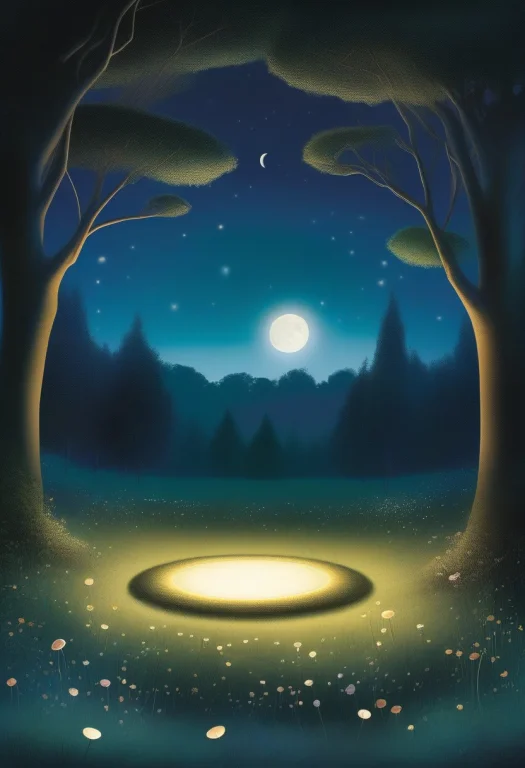 A Fairy Ring Shimmering In A Moonlit Clearing, Childrens Boo...