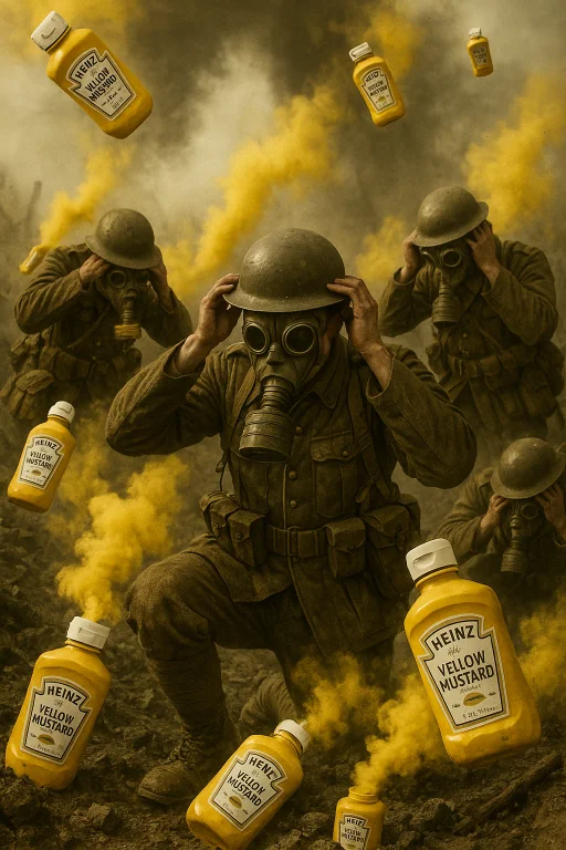 A Grip Scene Of Ww1 Soldiers Adjusting Their Gas Masks, All...