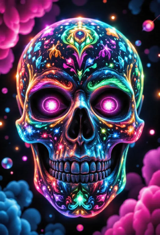 Unveil The Mesmerizing Beauty Of A Vibrant Sugar Skull, Bath...