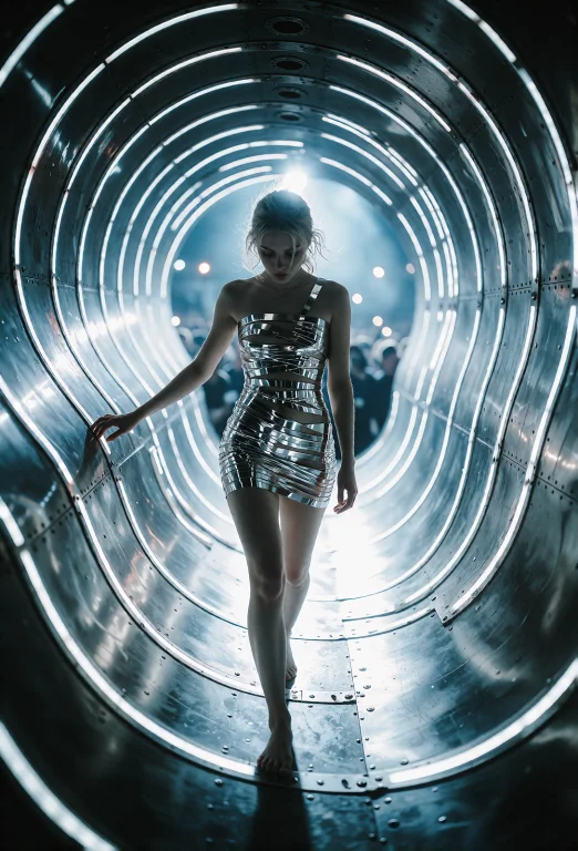 A Striking Futuristic Art-photography Fashion Shot Inside A...
