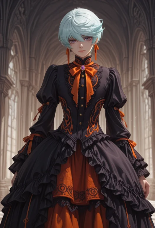 Masterpiece, Best Quality, Character, Orange And Purple Goth...