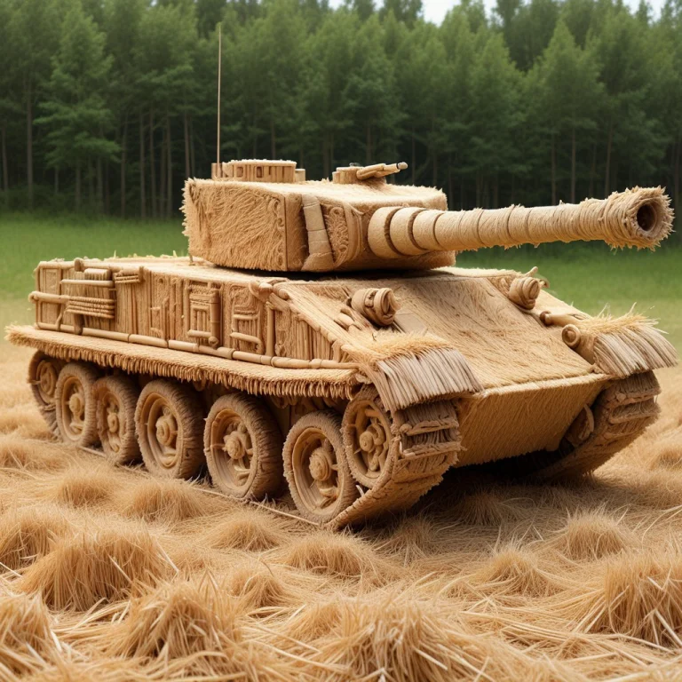 Battle Tank Made Of Straw
