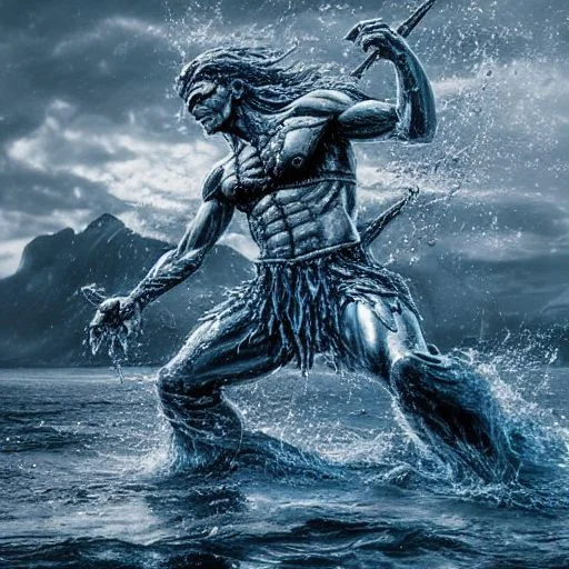 Water Elemental Orc Army Rushing A Human Army Blood