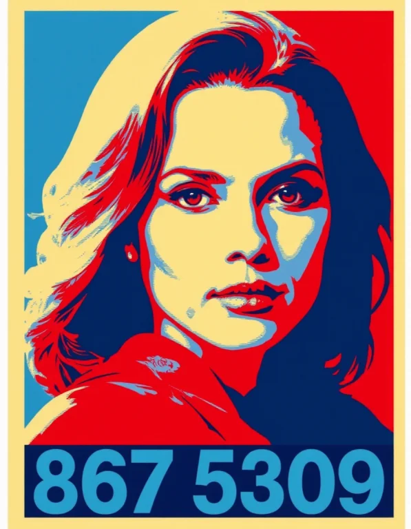 Red Blue And Beige Pop Art Style Poster By Shepard Fairey. T...