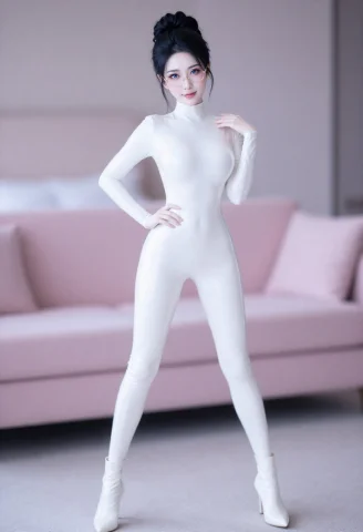 一位中国女性，熟女，全身照，远景，卧室内，身体正面面对镜头，... — Stable Diffusion AI Prompt: 一位中国女性，熟女，全身照，远景，卧室内，身体正面面对镜头，站着，单手叉腰，一手...