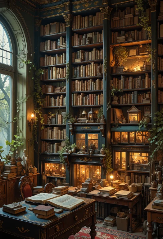 Create A Photorealistic Image Of A A Bookshelf In A Personal...