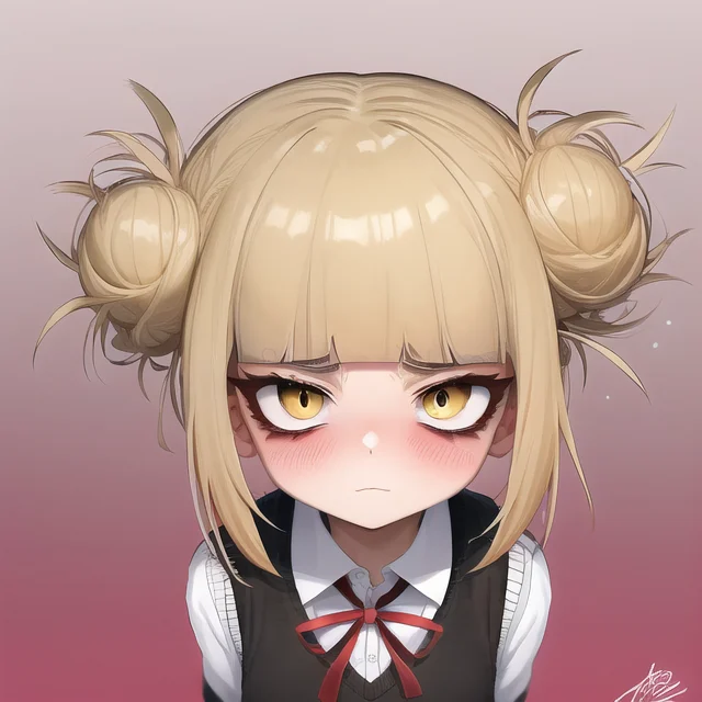 1girl, Bags Under Eyes1.5, Bangs, Black Eyeliner, Blonde Hai...