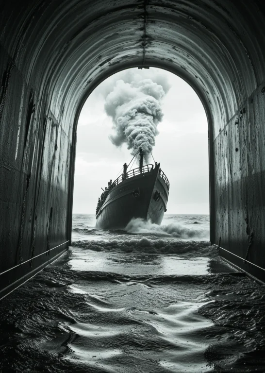 A Large Victorian Whalingboat Desperately Navigates A Miracu...
