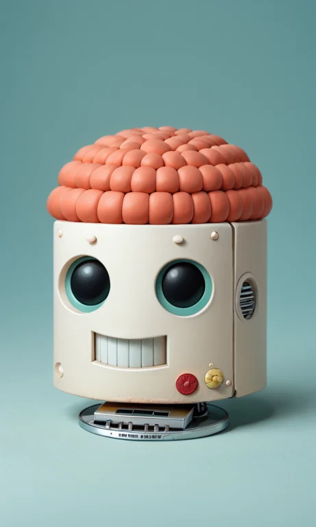 A Cute Human Brain Robot With , A Brain Can Be Seen Through...