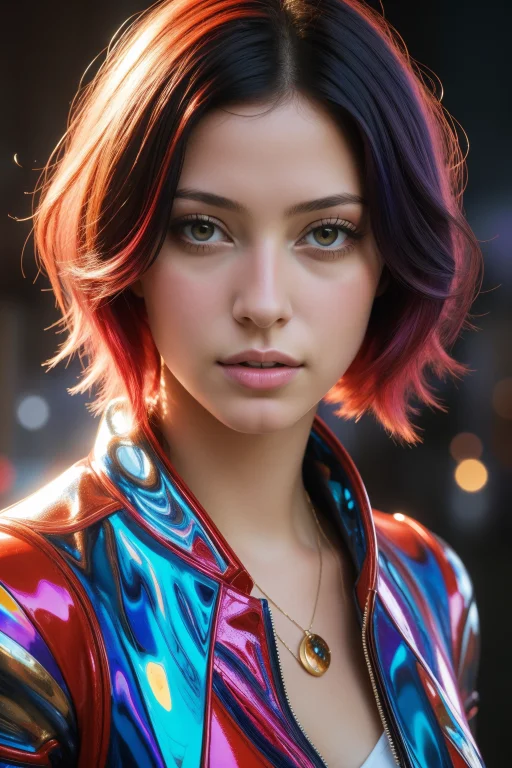 1girl, A Psychedelic Portrait Of Emmanuelle Vaugier, Primary...