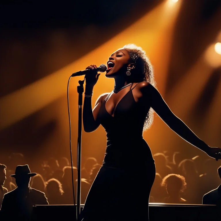 High Quality, Detailed, A Jazz Singer Under A Single Stage S...