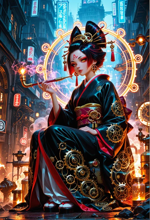 An Illustration Style Blending Ukiyo-e Aesthetics With Renai...
