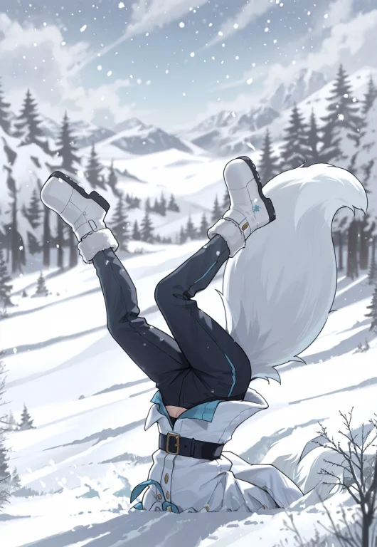 Upside-down, Fox Dives Headfirst Into Snow Meme, Arctic Fox...