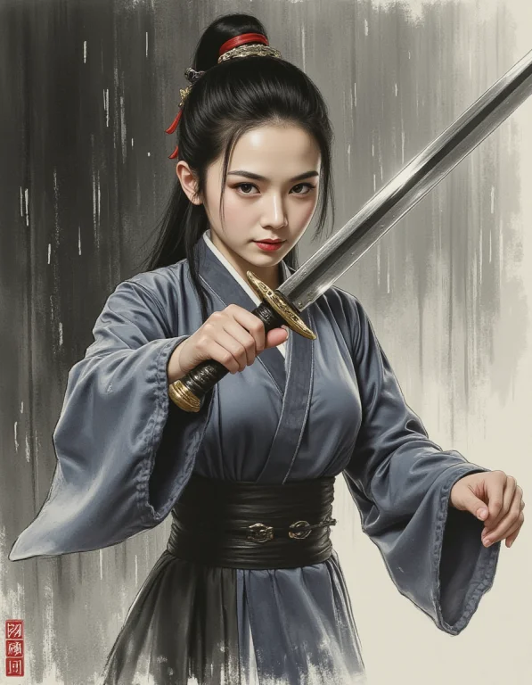 Hanfu Girl,cinematic Lighting,kongfu,with A Chinese Dagger,r...