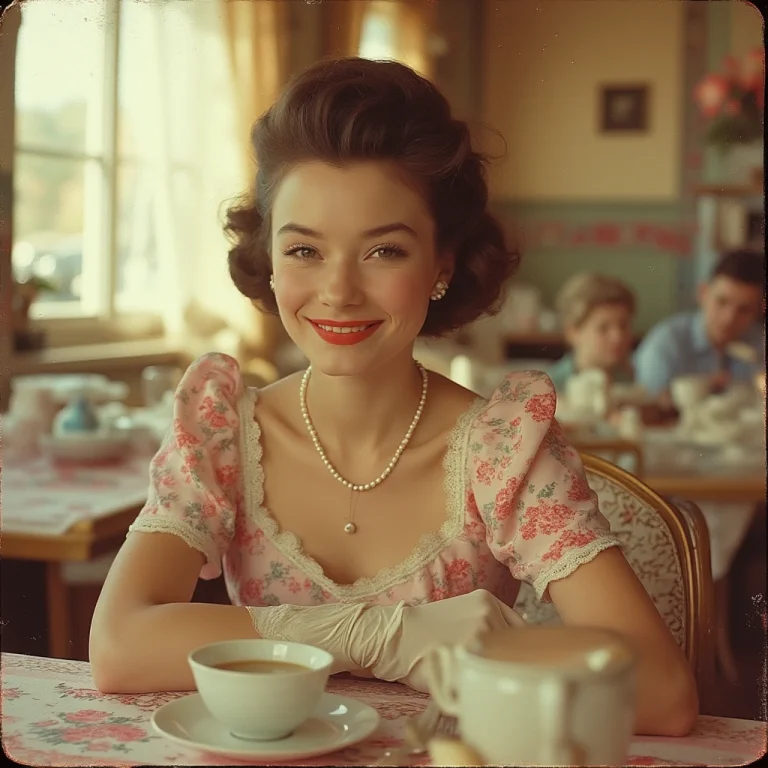 A Charming, Slightly Faded Color Film Photograph Capturing A...
