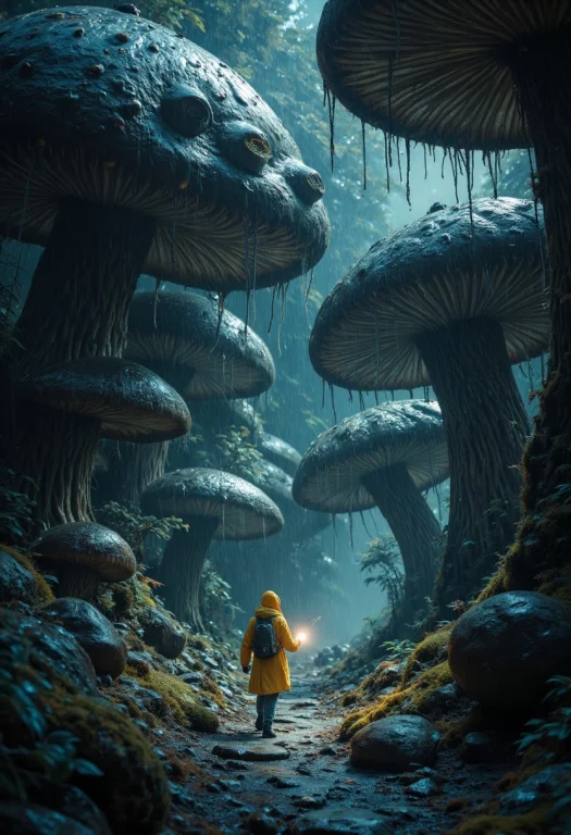 A Nightmare Landscape Featuring An Enchanted Forest Filled W...