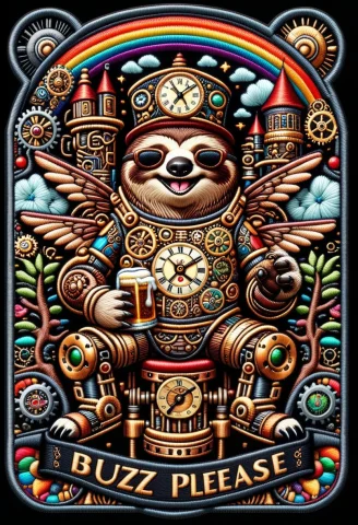 A Warrior Made Of Distinctive Embroidered Patch Style Steamp... — SDXL AI Prompt: a warrior made of distinctive Embroidered Patch Style steampunk metallic style s...