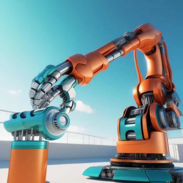 A Robot Arm Assembling A Smaller Machine, Cinema 4d Render,...