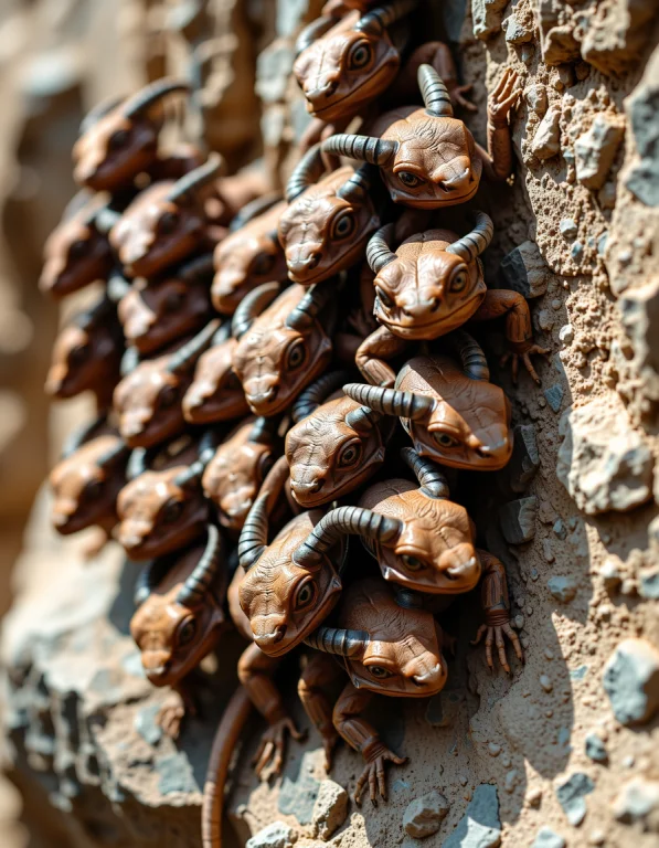 Brown And Horned, With Skin Like Baked Earth, They Bask In T...