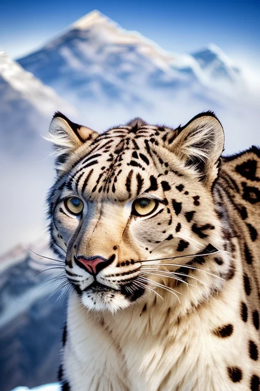 Mount Everest1.4, Snow Leopard Snow-covered Slope, Rocky Mou...