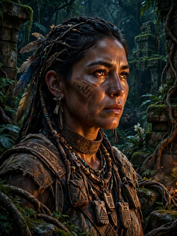 A Photorealistic Digital Rendering Of An Indigenous Woman Su...
