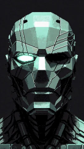 130. Dd Warforged Head, Sleek Geometric Facet Design, Glowin... — Stable Diffusion AI Prompt: 130. D&D warforged head, sleek geometric facet design, glowing optic slot, minim...