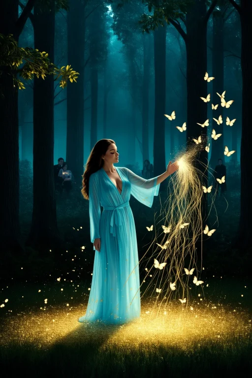 A Grove Where Butterflies Carry Sparks Of Memory, Each Flutt...