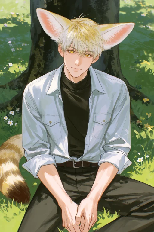 Highres, Absurdres, Digital Illustration, Man, Fennec Ears,...