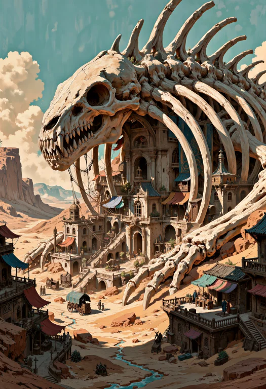 Cinematic Surreal Environment Illustration, Wide Panoramic C...