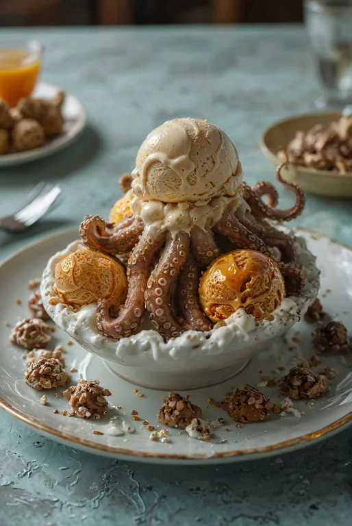 Create A Visually Stunning Octopus Ice Cream Sundae, Served...