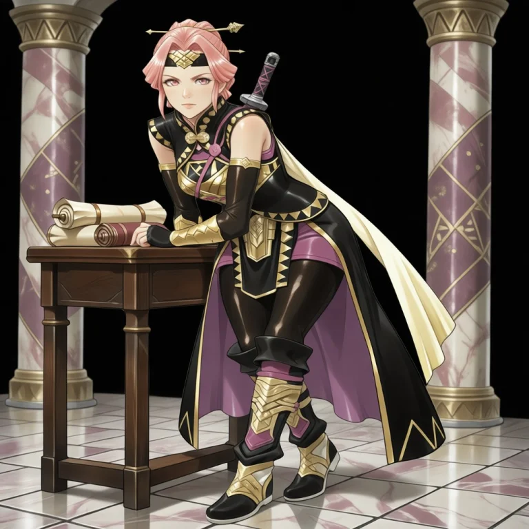 Alenia Suikoden, Female, Pink Eyes, Pink Hair, Light Pink Ha...