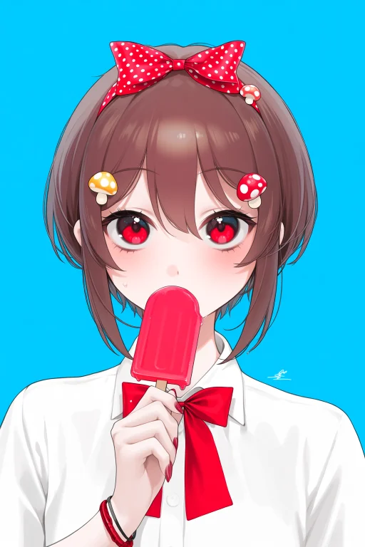 , , Original, 1girl, Bluebackground, Blush, Bow, Bowtie, Bra...