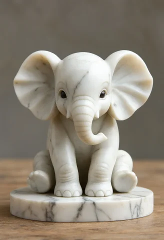 Cute Elephant, Marble Sculpture Craft Style, Utilizes Marble... — Stable Diffusion AI Prompt: cute elephant, Marble sculpture craft style, utilizes marble as the primary mate...