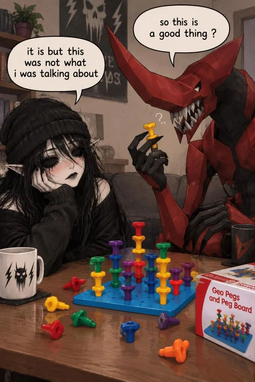 Have The Creature From Image One Sitting At A Table Playing...