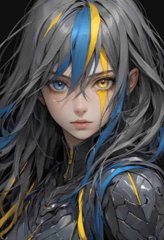 Dark Background, Yellow Blue Gray, — SDXL AI Prompt: dark background, yellow blue gray,