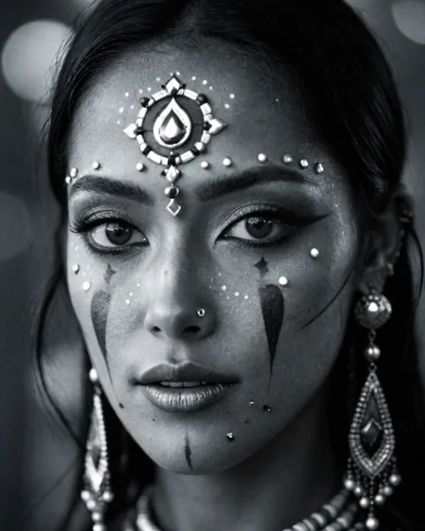Breathtaking Cinematic Film Still A Person With Traditional...