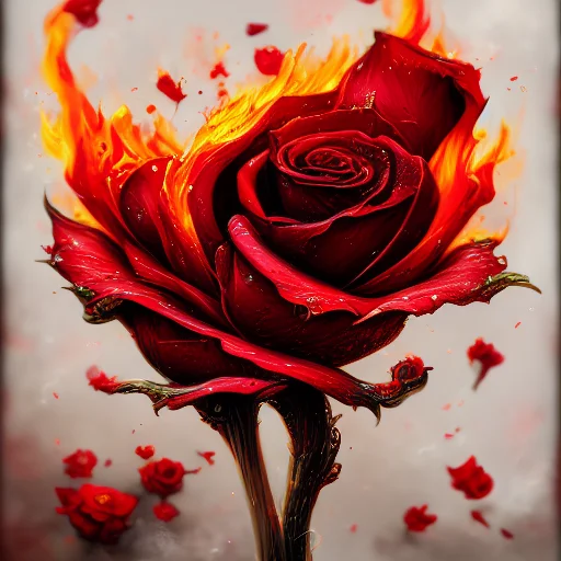 Gigafractal Artstyle1.0, Roses With Burning Petals