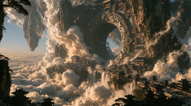 A Breathtaking View Of An Imperial Dynasty City Built Into C...