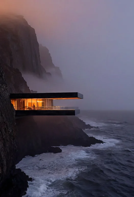 A Modern Architectural Building Features A Cantilevered Stru...