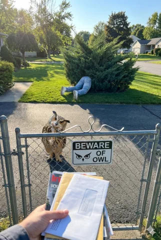On The First And Second Image You Can See Hooh - Large Pet G... — Stable Diffusion AI Prompt: On the first and second image you can see Hooh - large pet great horned owl. I w...