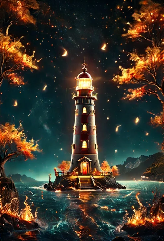Loraflamestyle1 Flamestyle, Boat, Lighthouse, Sea, Neon Ligh...