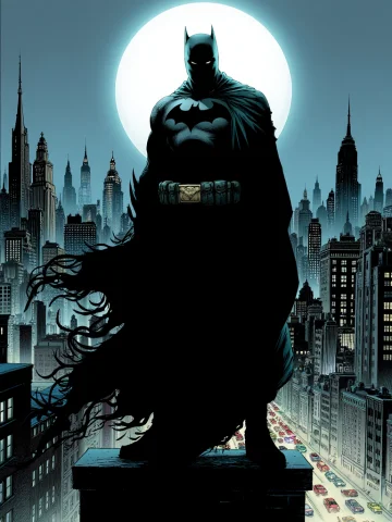 Jimlee Style, Comicbook Illustration, The Main Subject Is Ba... — Stable Diffusion AI Prompt: jimlee style, comicbook illustration, the main subject is batman, batman standin...