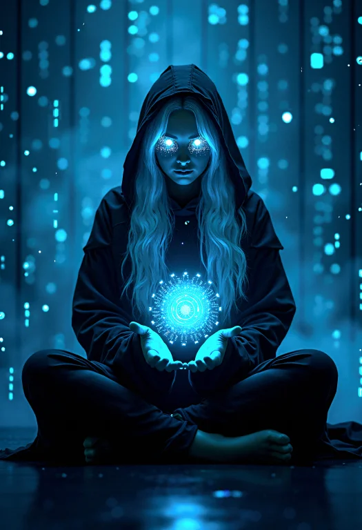 Photorealistic Photography Of A Tech Priestess, A Circuit Em...