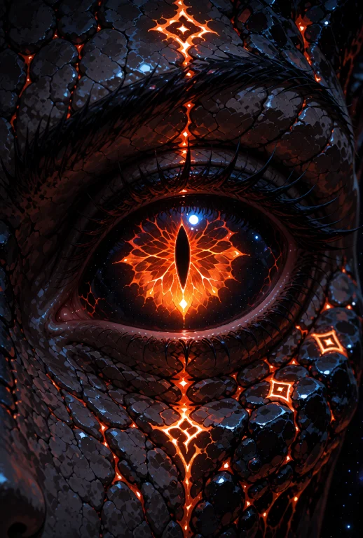 A Demonic Entity With Dark, Charred, Stone-like Skin And A R...