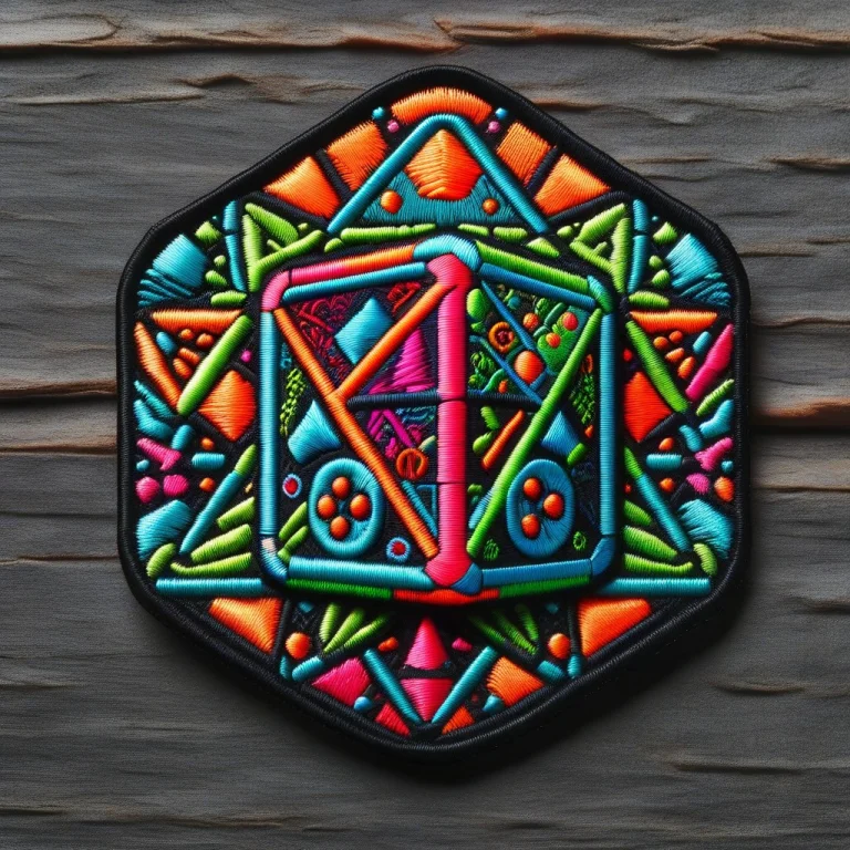 Ral-embroideredpatch, No Humans, Neon, Dices,