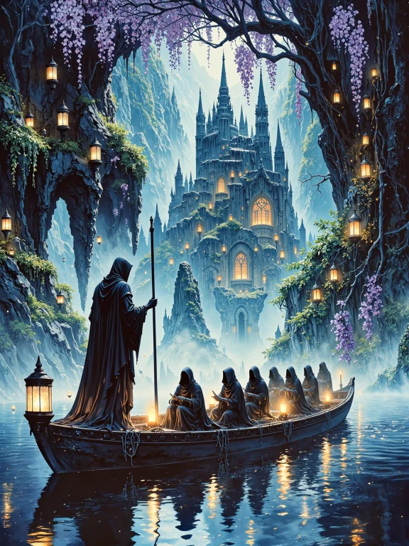 Famous Artwork, A Masterful Watercolor And Ink Painting On T...