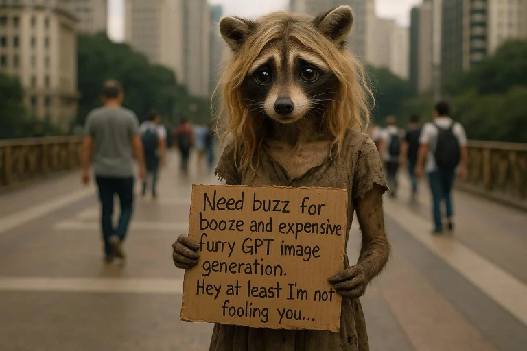 Realistic Photography Of An Anthro Female Raccoon. She Has A...