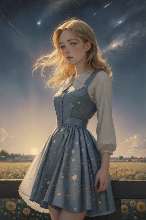 1girl, Loravangoghv21.5 Vincent Van Gogh Style, Hippiepunk,...