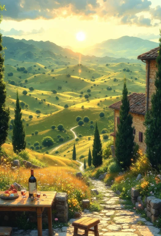 Tuscany Rolling Hills A Breathtaking Tuscan Landscape With R...